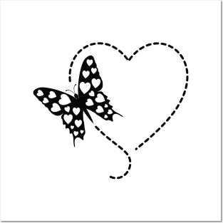 Butterfly with Heart Posters and Art